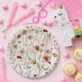 Waterverf Boho Floral Pattern Papieren Bordje (Feest)