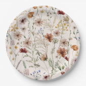 Waterverf Boho Floral Pattern Papieren Bordje (Voorkant)