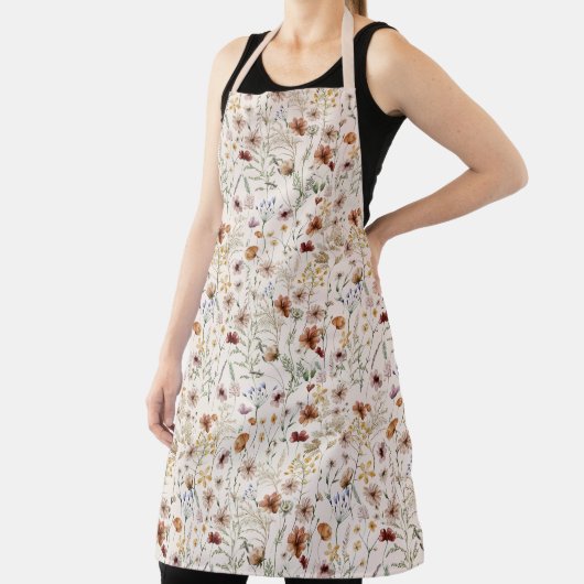 Waterverf Boho Floral Pattern Schort (Insitu)