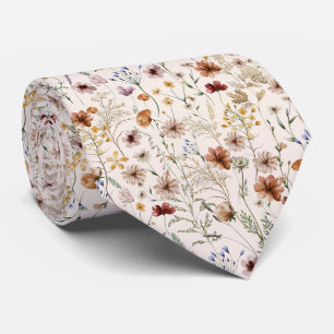 Waterverf Boho Floral Pattern Stropdas