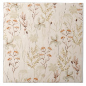 Waterverf Boho Floral Pattern Tegeltje (Voorkant)
