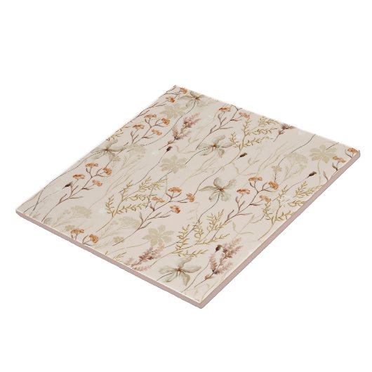Waterverf Boho Floral Pattern Tegeltje (Zijkant)