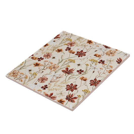 Waterverf Boho Floral Pattern Tegeltje (Zijkant)