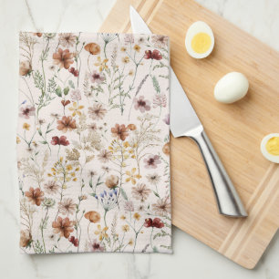 Waterverf Boho Floral Pattern Theedoek