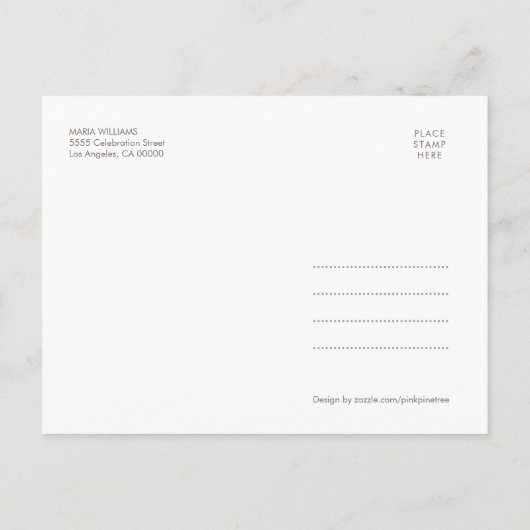 Waterverf Boho Floral Qinceanera Sla de datum op Aankondigingskaart (Achterkant)