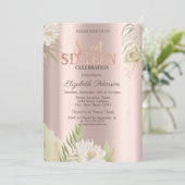 Waterverf Boho Floral Roos Gold Sweet 16 Kaart (Staand voorkant)