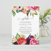 Waterverf Boho Floral Spring Wedding Update Kaart (Staand voorkant)