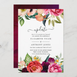 Waterverf Boho Floral Spring Wedding Update Kaart