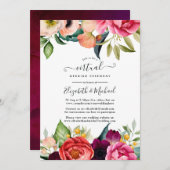 Waterverf Boho Floral Spring Wedding Update Kaart (Voorkant / Achterkant)