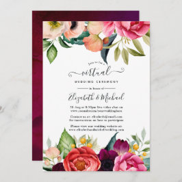 Waterverf Boho Floral Spring Wedding Update Kaart
