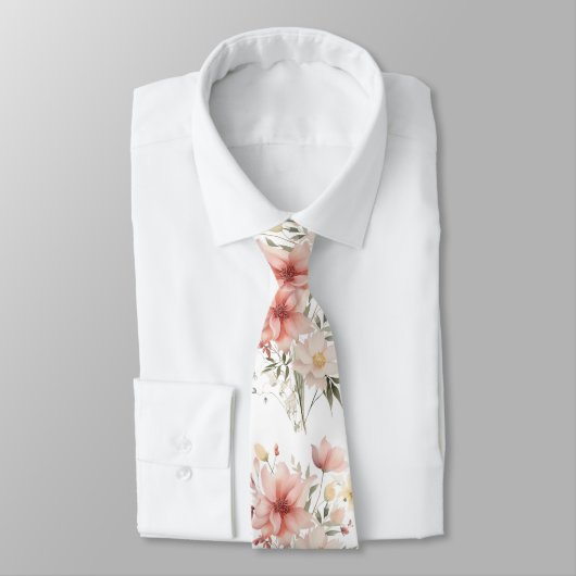 Waterverf Boho Floral Stropdas (Gebonden)