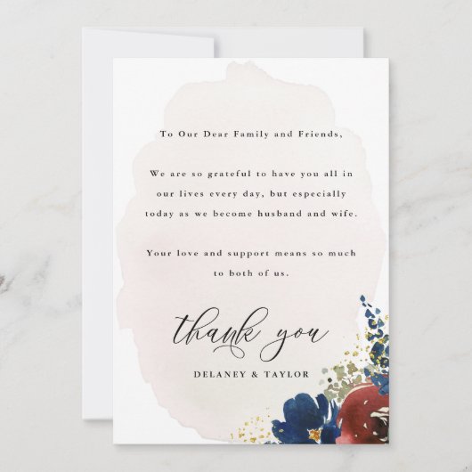 Waterverf Boho Floral Table Kaart (Voorkant)