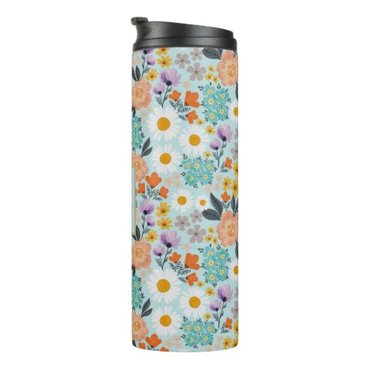 Waterverf Boho Floral Thermosbeker (Geroteerd rechts)