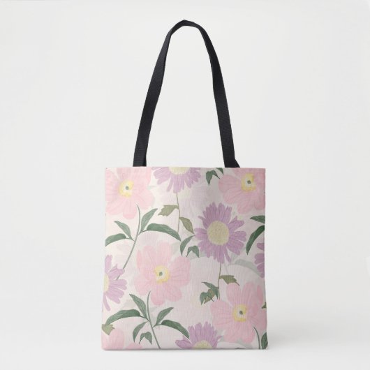 Waterverf Boho Floral Tote Bag (Voorkant)