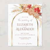 Waterverf Boho Floral | Uitnodigingen voor bruilof (Voorkant)