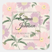 Waterverf Boho Floral Vierkante Sticker (Voorkant)