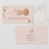 waterverf boho floral violine visitekaartje (Voorkant / Achterkant)