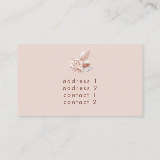 waterverf boho floral violine visitekaartje (Achterkant)