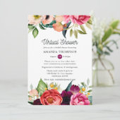 Waterverf Boho Floral Virtual Vrijgezellenfeest Kaart (Staand voorkant)