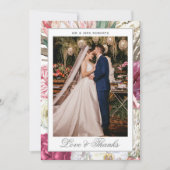 Waterverf Boho Floral Wedding Bedankkaart (Voorkant)