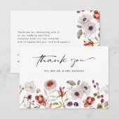 Waterverf Boho Floral Wedding Bedankkaart (Voorkant / Achterkant)