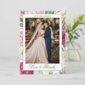 Waterverf Boho Floral Wedding Bedankkaart (Staand voorkant)
