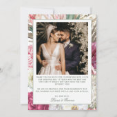 Waterverf Boho Floral Wedding Bedankkaart (Achterkant)