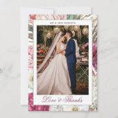 Waterverf Boho Floral Wedding Bedankkaart (Voorkant)