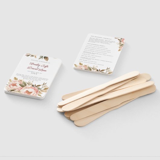 Waterverf Boho Floral Wedding Handwaaier (Niet-gemonteerd)