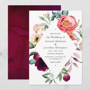 Waterverf Boho Floral Wedding Kaart