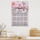 Waterverf Boho Floral Wood Poster (Keuken)