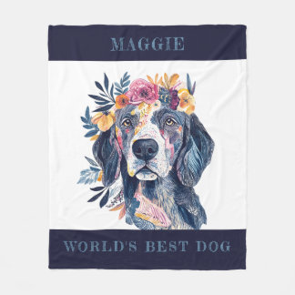 Waterverf Boho Floral World's Best Dog Painting Fleece Deken