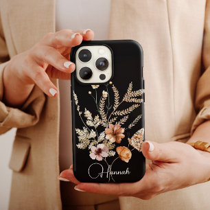 Waterverf Boho Florals met naam Case-Mate iPhone Case