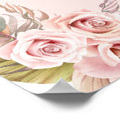 Waterverf Boho Flowers Baby shower Welkomstbord Poster (Hoek)