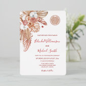 Waterverf Boho Flowers Chinees Bruiloft Folie Uitnodiging (Staand Voorkant)