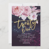 waterverf Boho Flowers Feathers van Birthday Party Kaart (Voorkant)