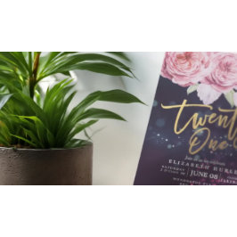 waterverf Boho Flowers Feathers van Birthday Party Kaart