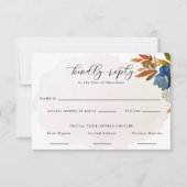 Waterverf Boho Flowers Food Choice RSVP Kaartje (Voorkant)