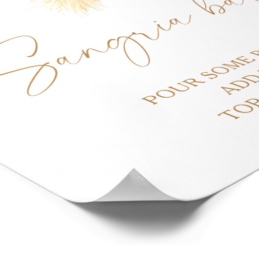 Waterverf Boho Flowers - Sangria Bar Poster (Hoek)