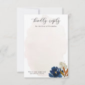 Waterverf Boho Flowers Verticaal blank RSVP Kaartje (Voorkant)