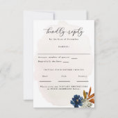 Waterverf Boho Flowers Verticaal voedsel RSVP Kaartje (Voorkant)