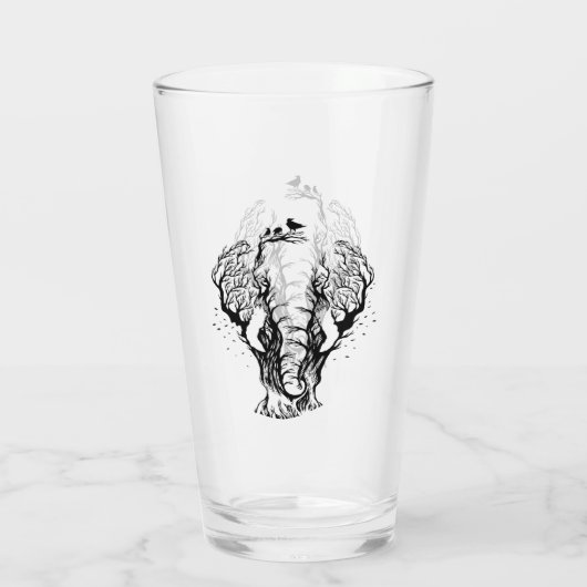 Waterverf Boho Forest Elephant Glas (Achterkant)