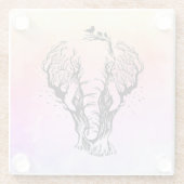 Waterverf Boho Forest Elephant Glazen Onderzetter (Achterkant)