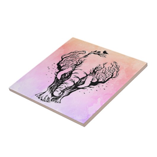 Waterverf Boho Forest Elephant Tegeltje (Zijkant)