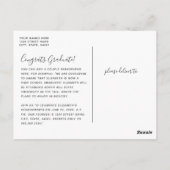 Waterverf Boho Foto Afstuderen Aankondiging Briefkaart (Achterkant)