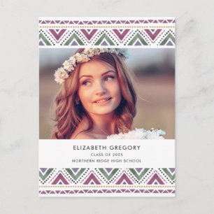 Waterverf Boho Foto Afstuderen Aankondiging Briefkaart