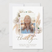 Waterverf Boho Foto Afstuderen Hartelijk dank Bedankkaart (Voorkant)