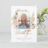 Waterverf Boho Foto Afstuderen Hartelijk dank Bedankkaart (Staand voorkant)