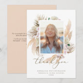 Waterverf Boho Foto Afstuderen Hartelijk dank Bedankkaart (Voorkant / Achterkant)