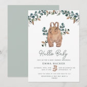 Waterverf Boho Gender Neutral Shower Invitation Kaart (Voorkant / Achterkant)